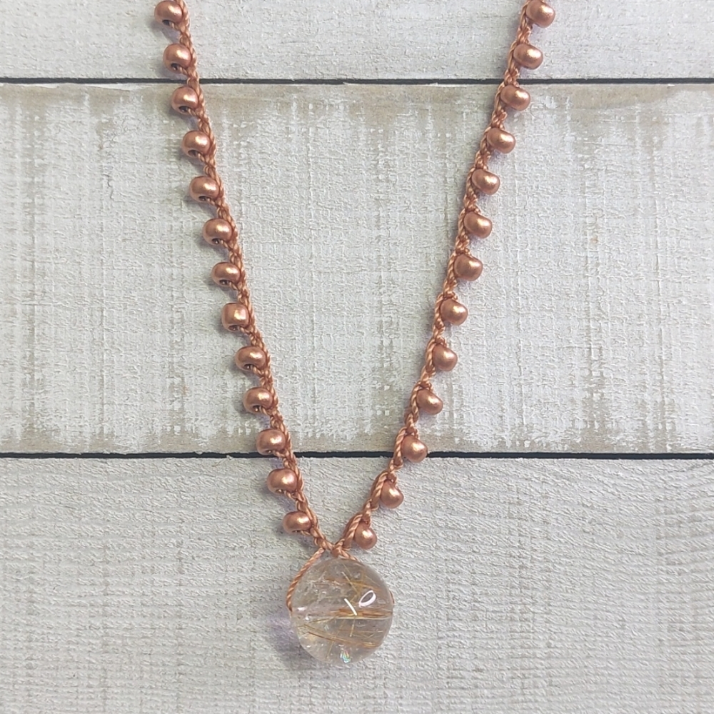 Rutilated Quartz Handcrafted Necklace Rust Belt Rai…